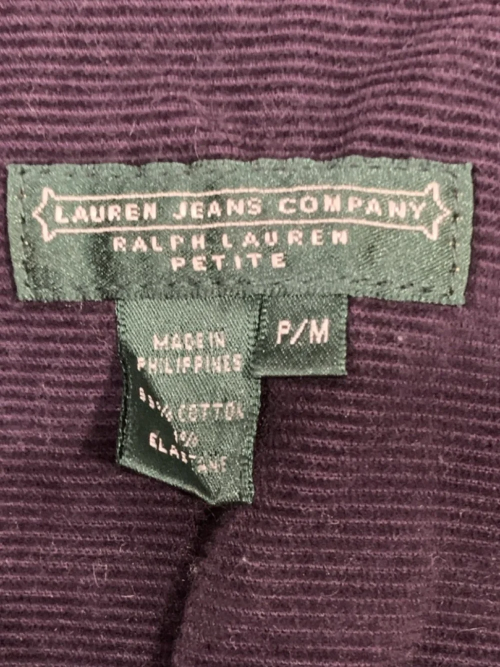 Y2K Ralph Lauren Purple Corduroy Jacket P/M Petite Collared Button Pocket SKU026 - Picture 5 of 10